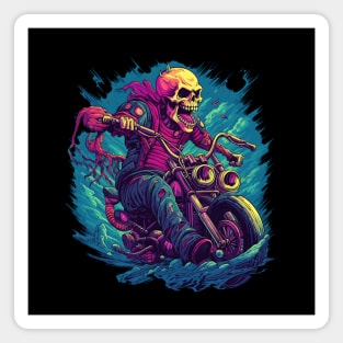 Skeleton Riding a Motorcycle Magnet